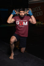 Men's Maroon Round Neck T-shirts