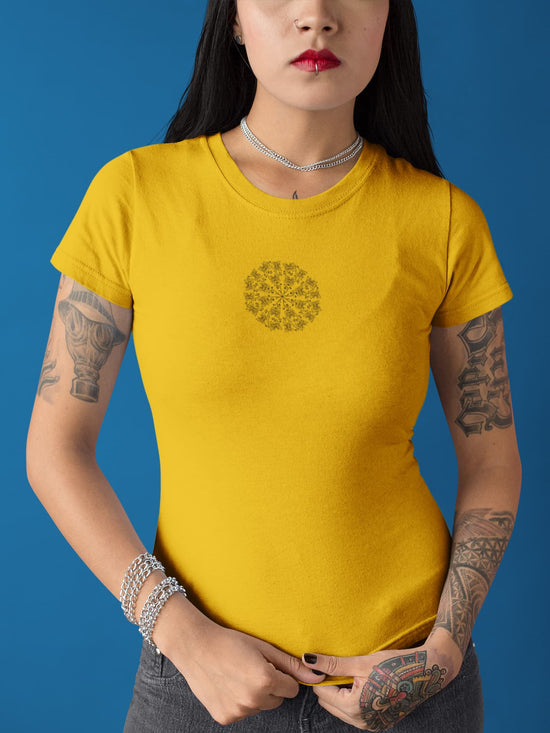 Women’s Golden Yellow Round Neck T-shirts