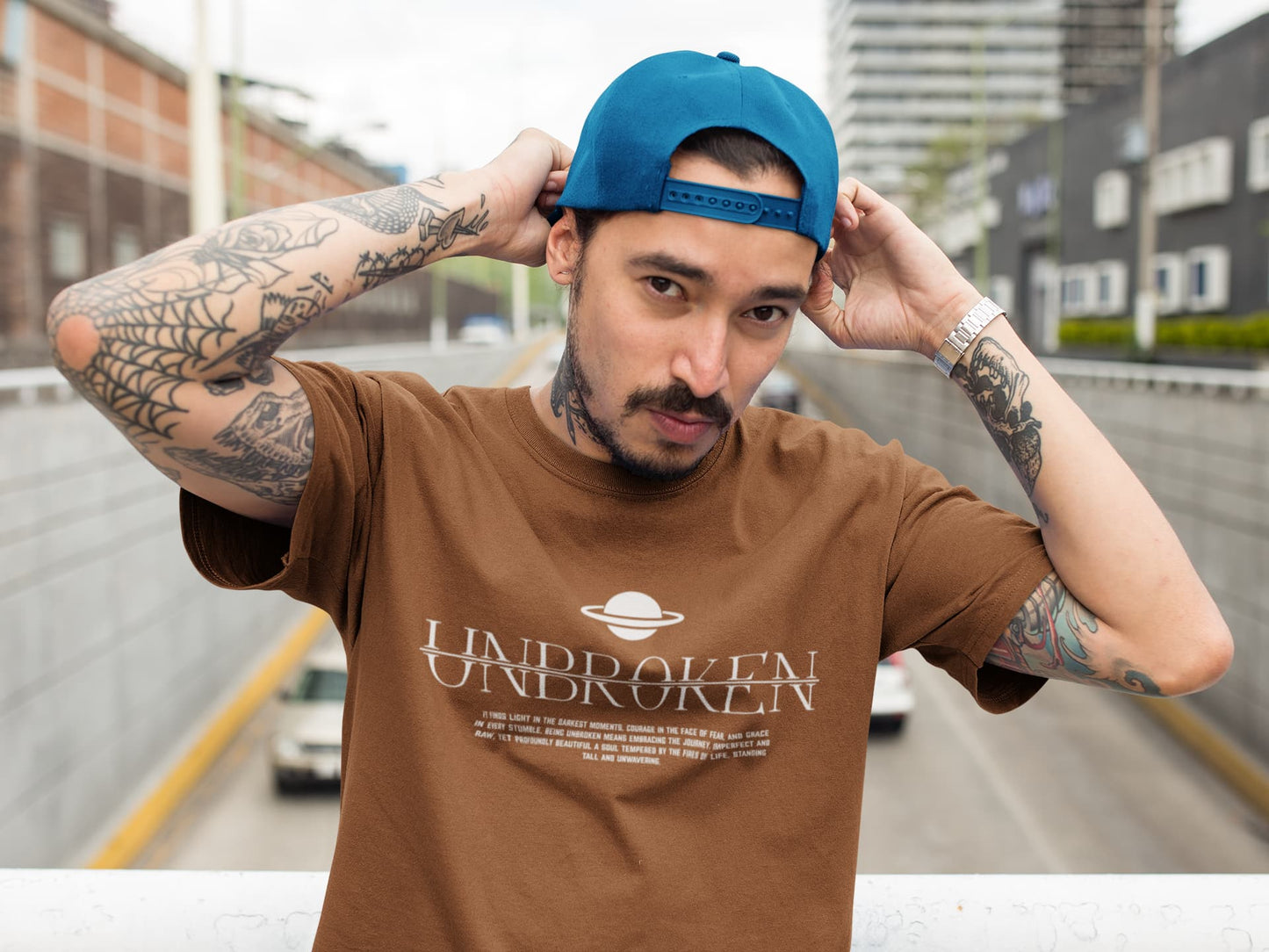 Men's Coffee Brown Round Neck T-shirts