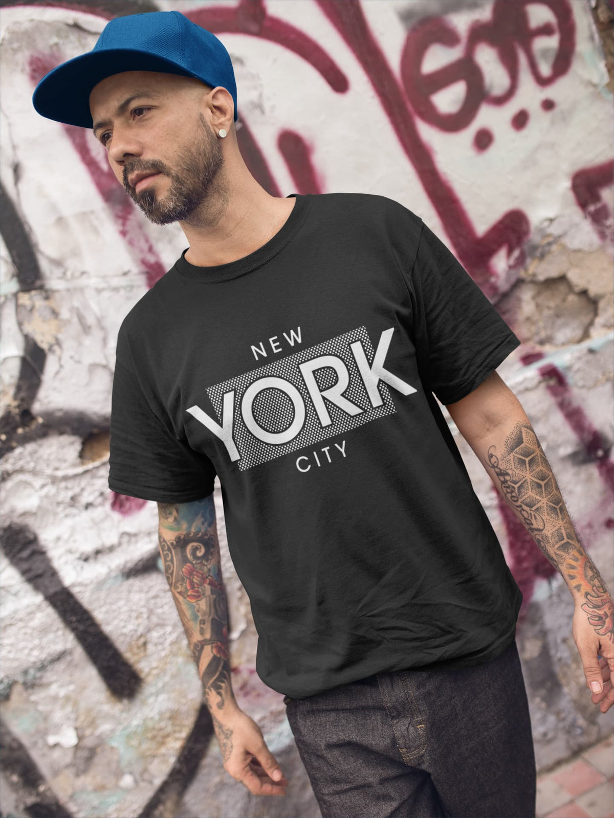 Men's Black Round Neck T-shirts