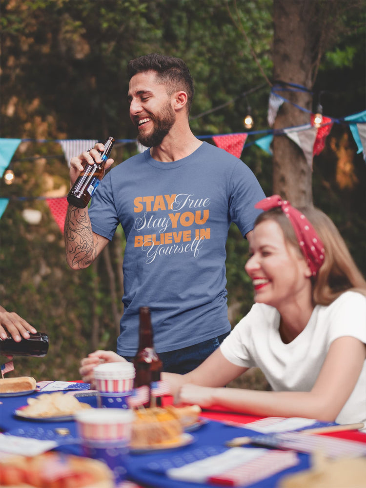 MENS SMOKE BLUE ROUNDNECK T-SHIRT 