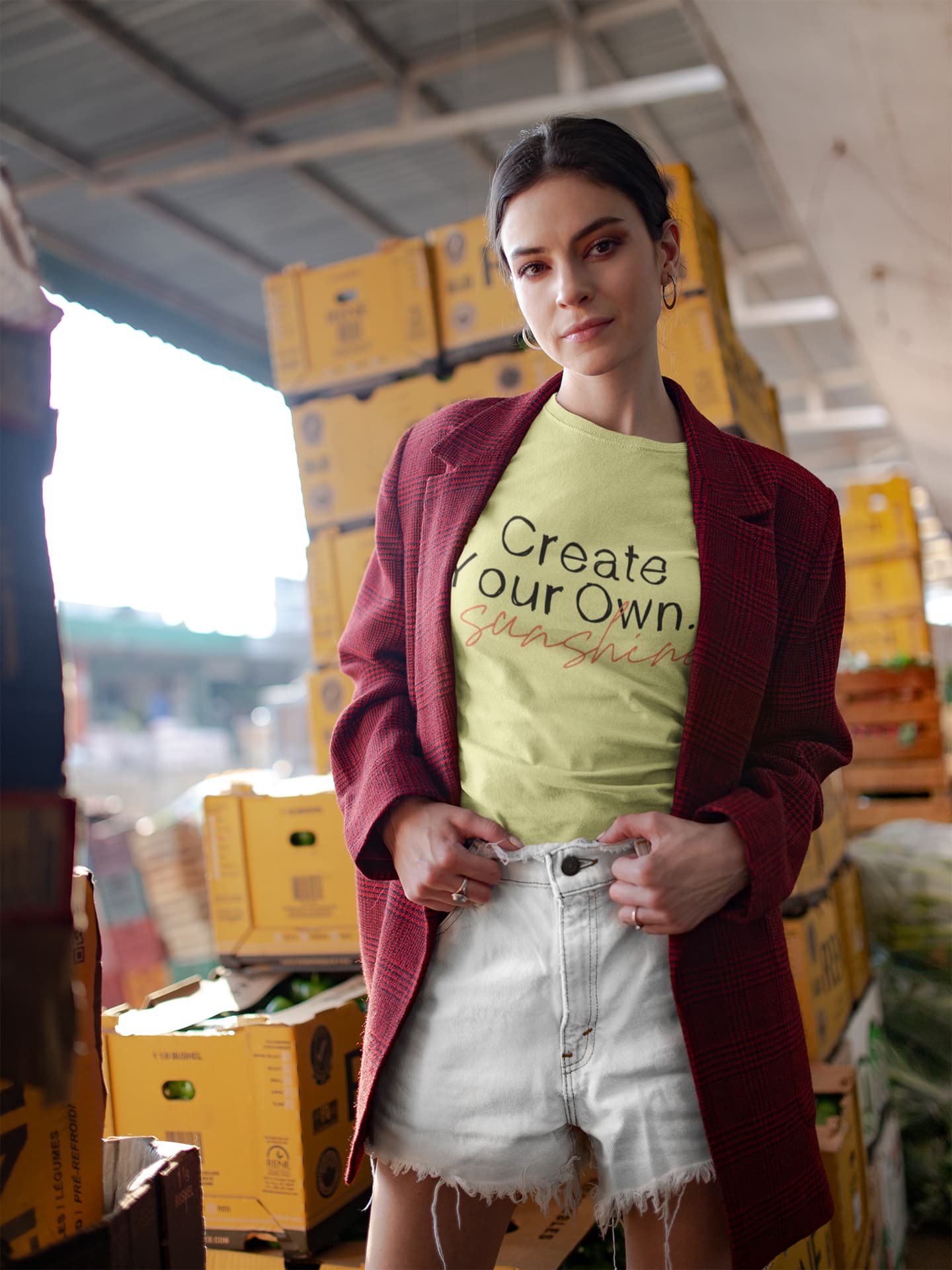Women's Butter Yellow Round Neck T-shirts