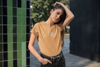 Women's Mustard Yellow Round Neck T-shirts
