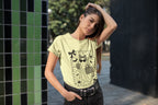 Women's Butter Yellow Round Neck T-shirts