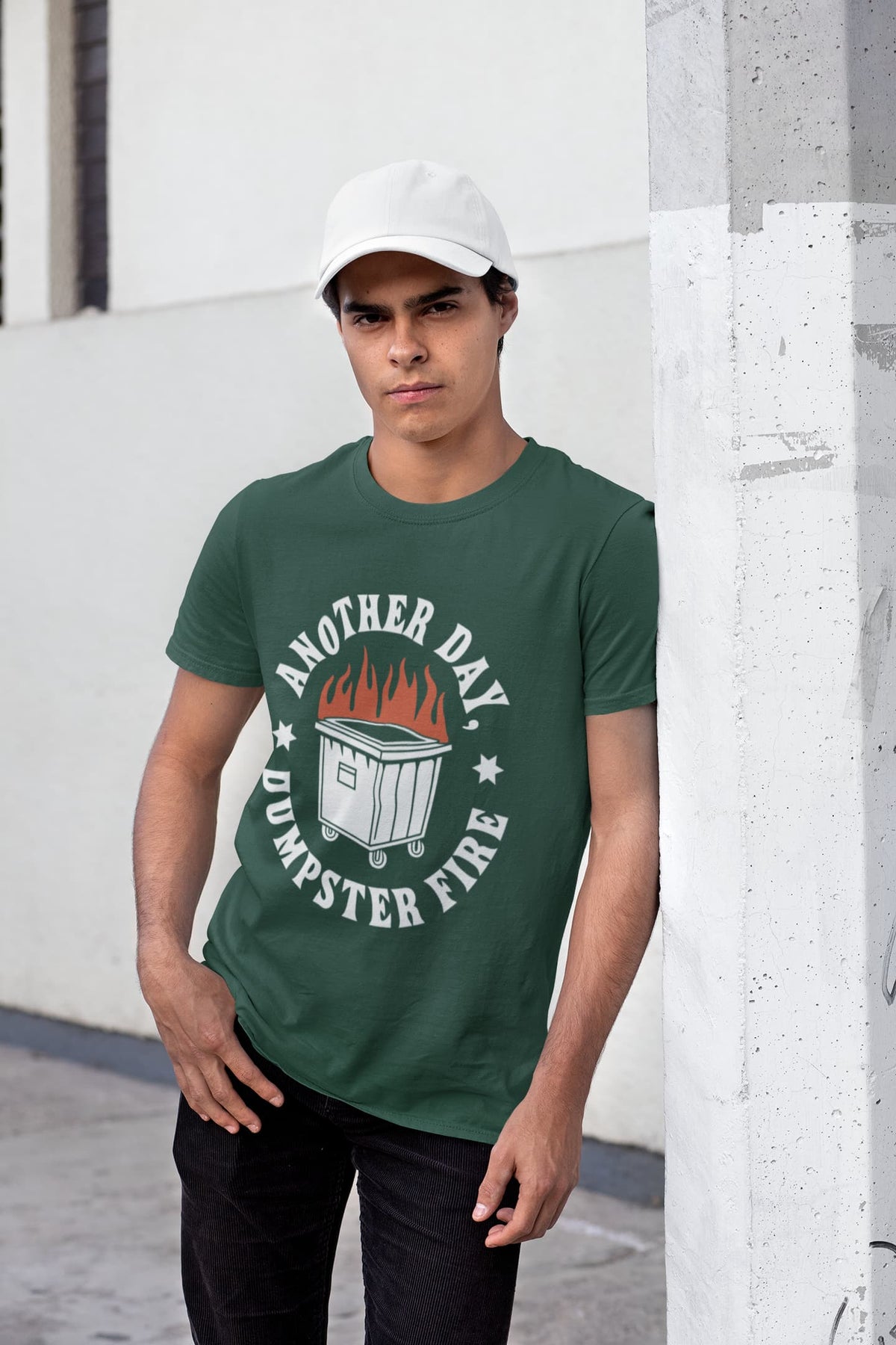Men's Olive Green Round Neck T-shirts