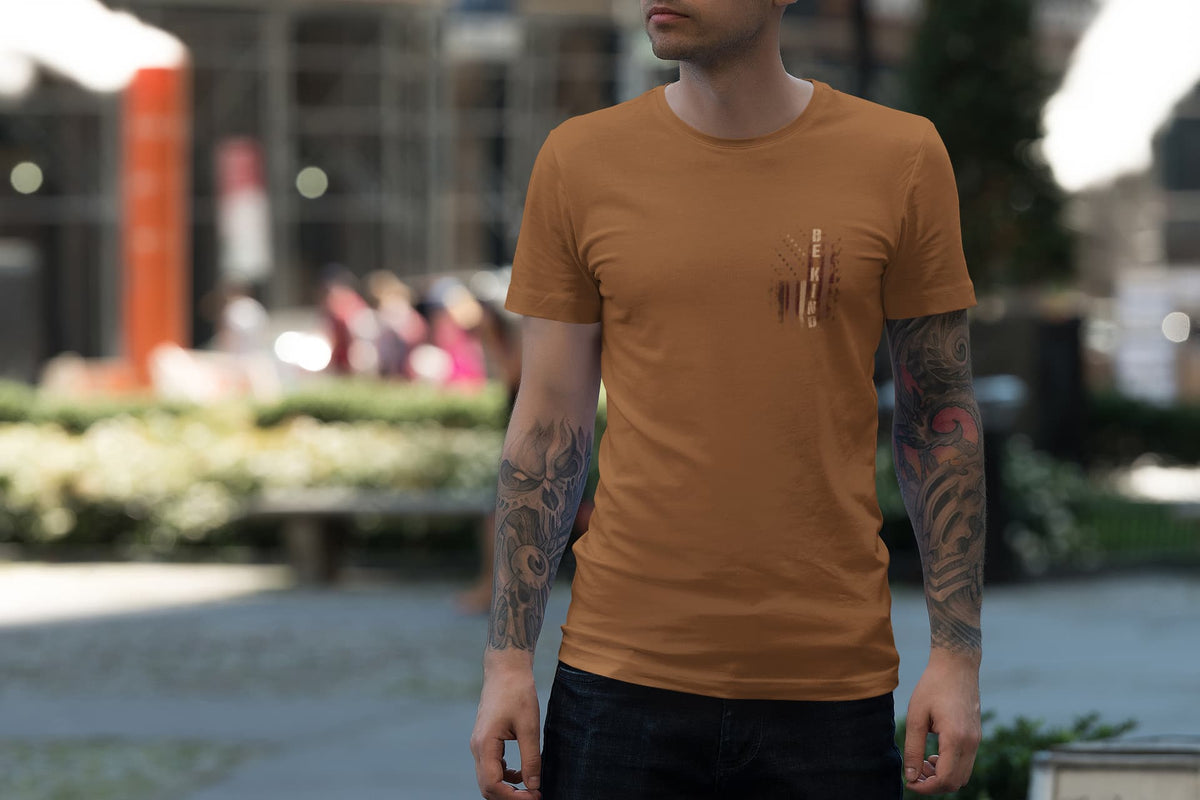 Men's Chocolate Brown Round Neck T-shirt