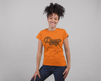 WOMENS ORANGE ROUNDNECK T-SHIRT
