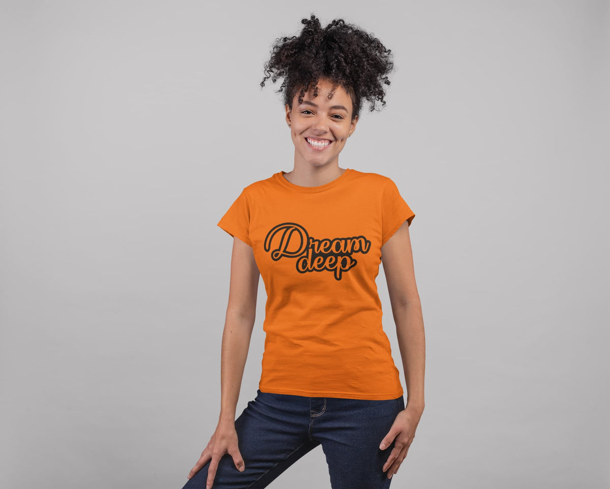 Karavirs® Dream Orange graphic tee for women India