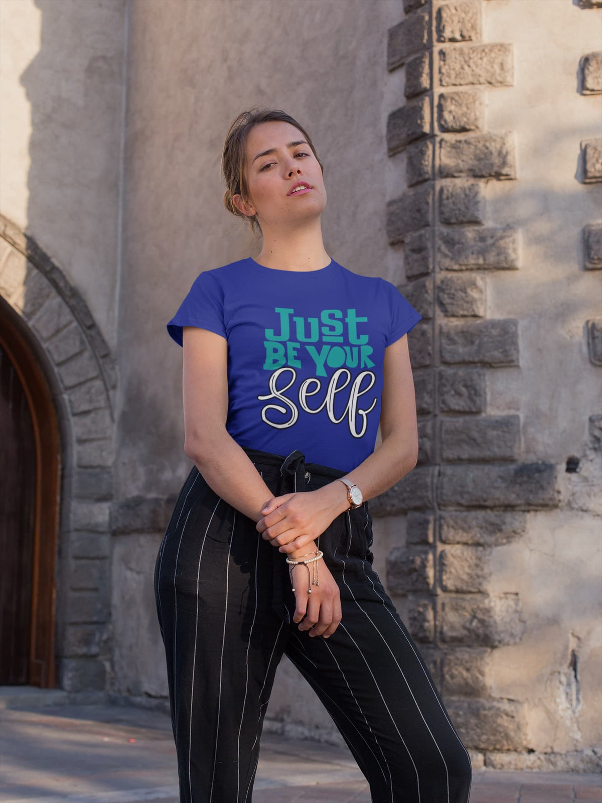 Karavirs® Authentic Royal Blue graphic tee for women India
