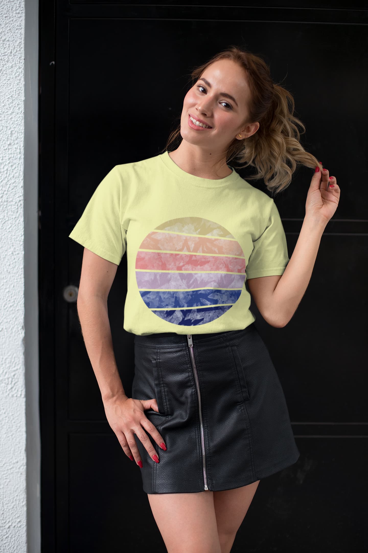Women's Butter Yellow Round Neck T-shirts