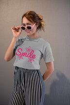 Women's Melange Grey  Round Neck T-shirts