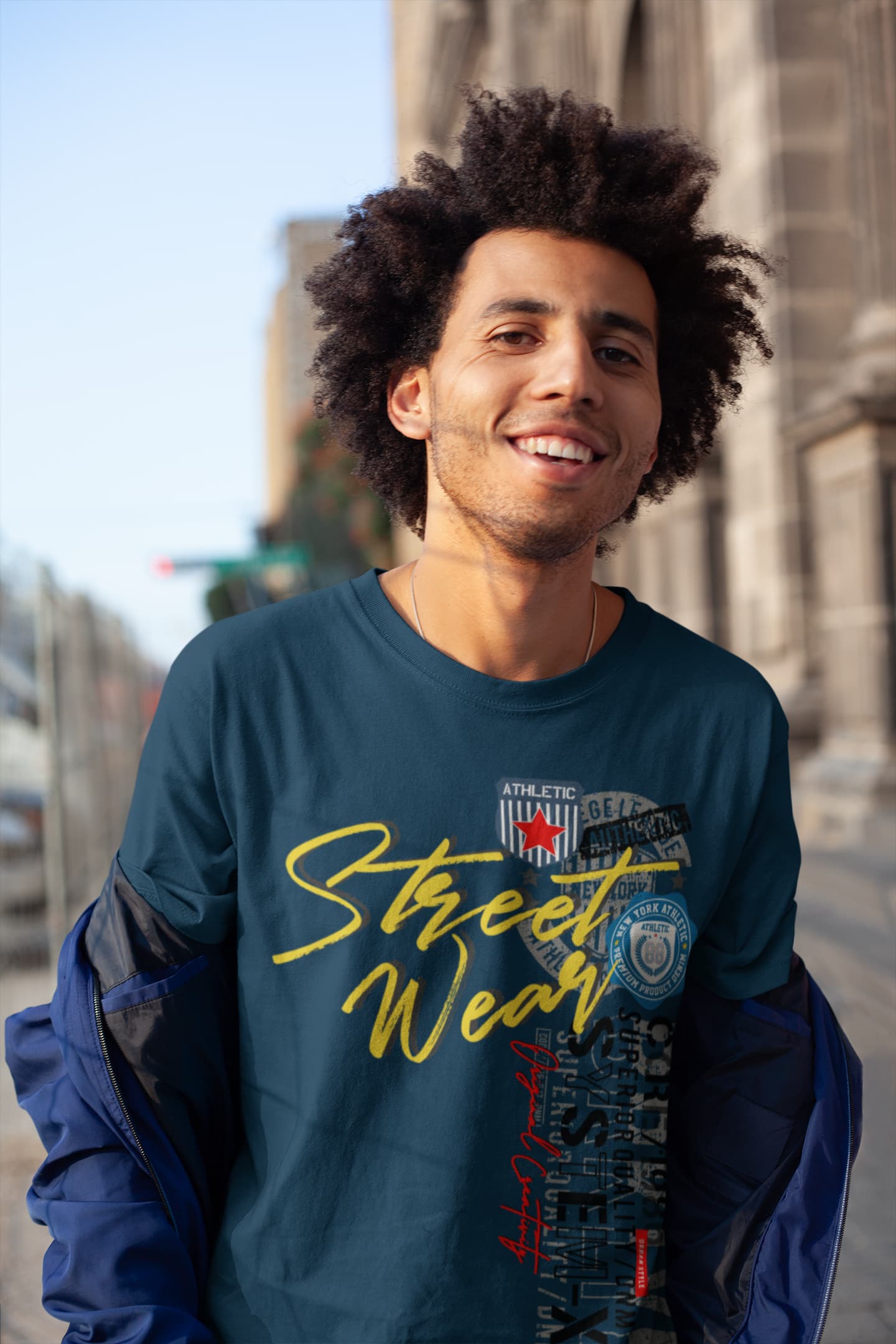 Men's Navy Blue Round Neck T-shirts