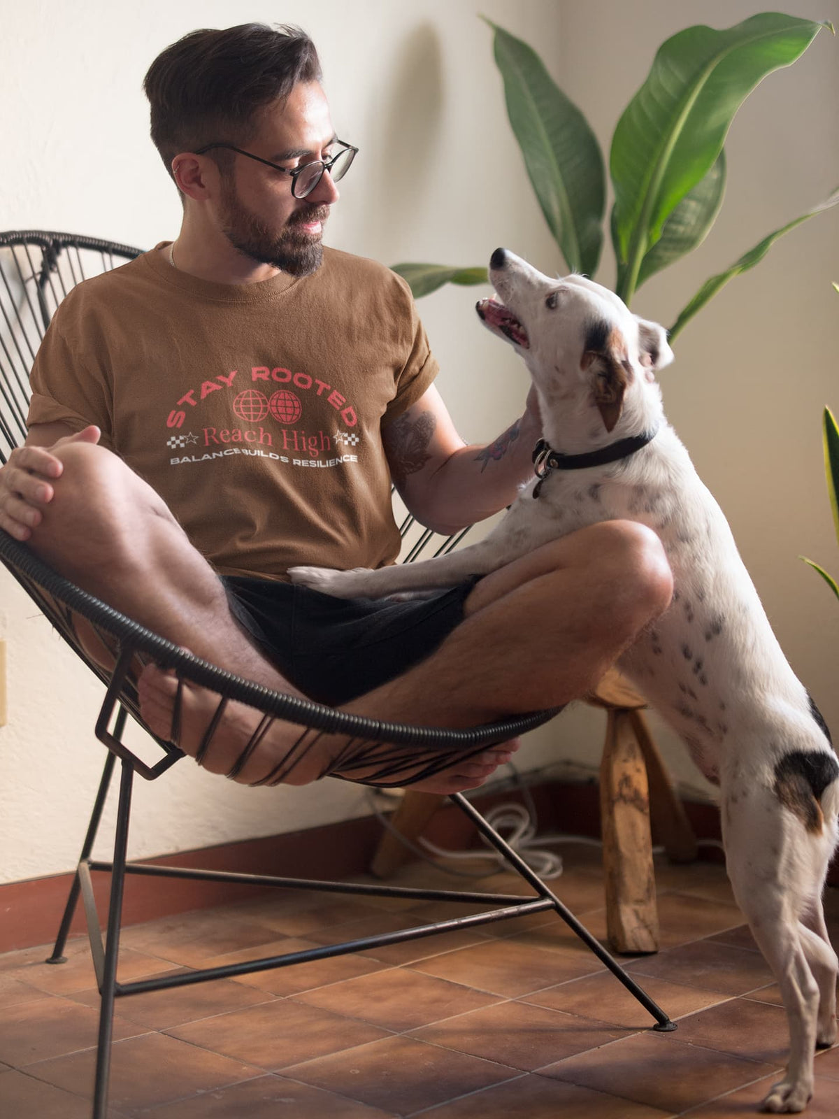 Karavirs® Stay Coffee Brown graphic tee for men India