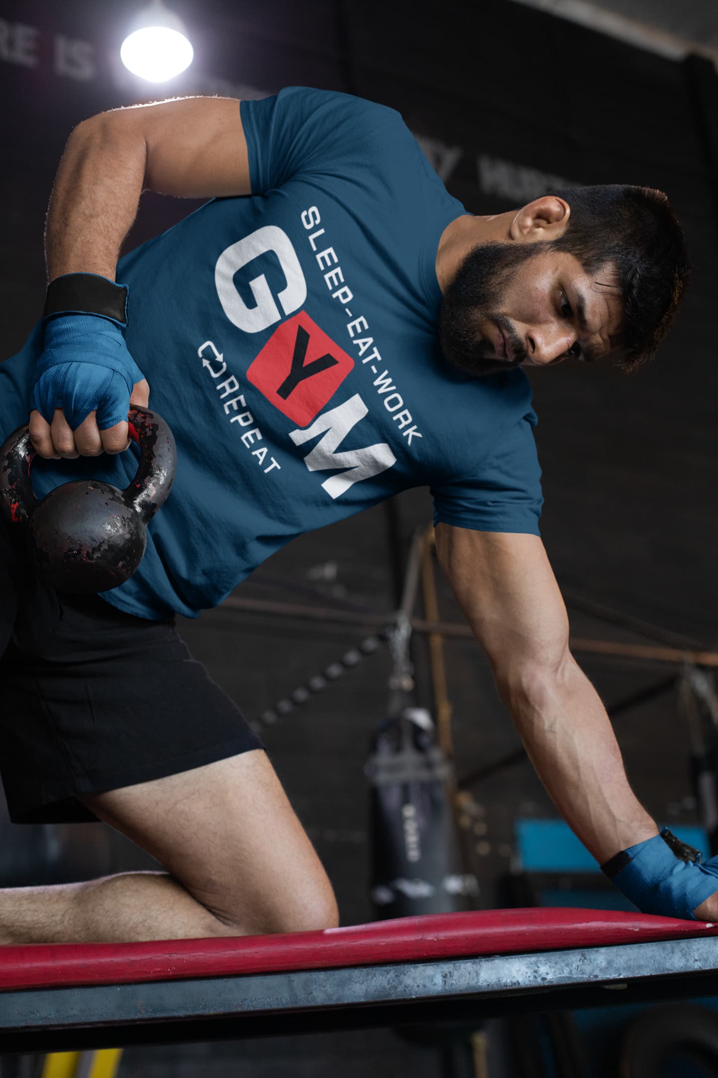 Men's Navy Blue Round Neck T-shirts