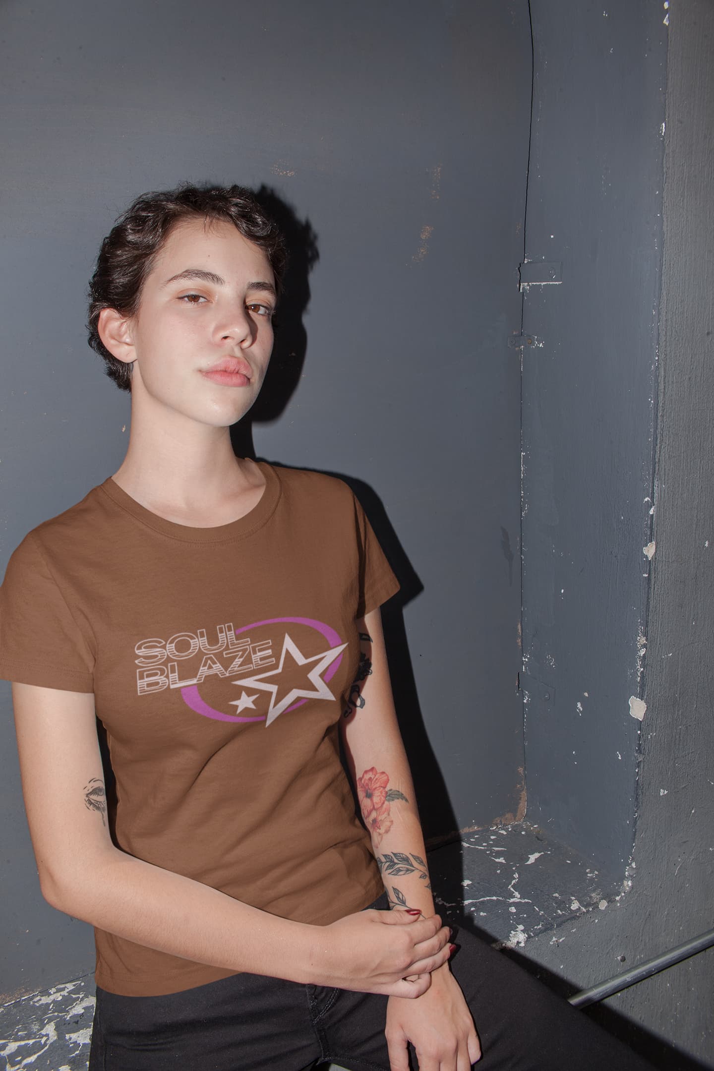 WOMENS COFFEE BROWN ROUNDNECK T-SHIRT