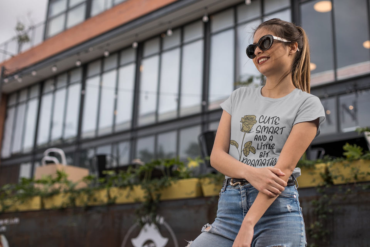 Karavirs® Clever Melange Grey graphic tee for women India