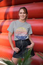 Women's Mélange Grey Round Neck T-shirts