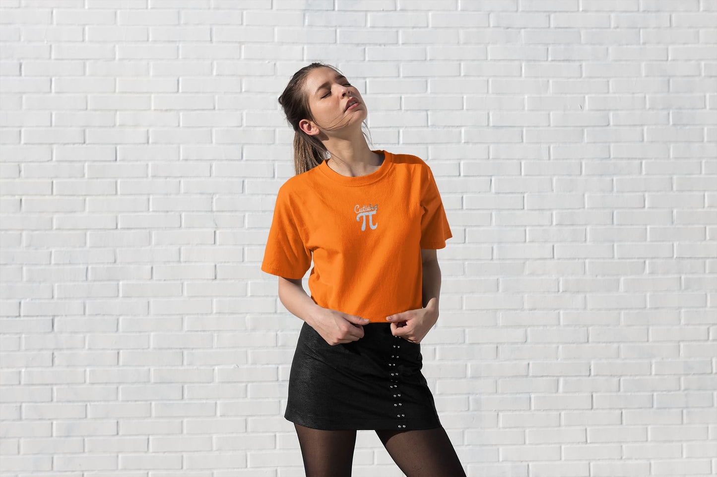 Women's Orange Round Neck T-shirts