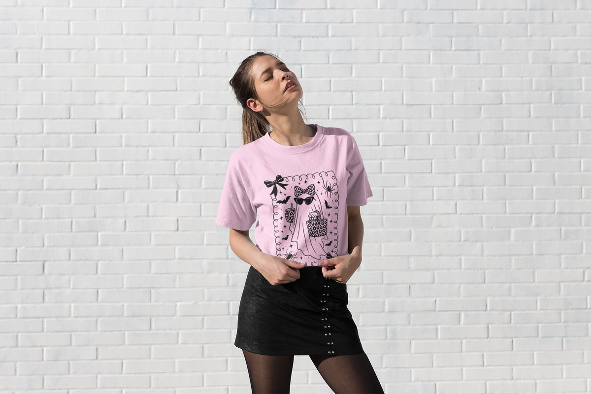 Women's Light Pink Round Neck T-shirts