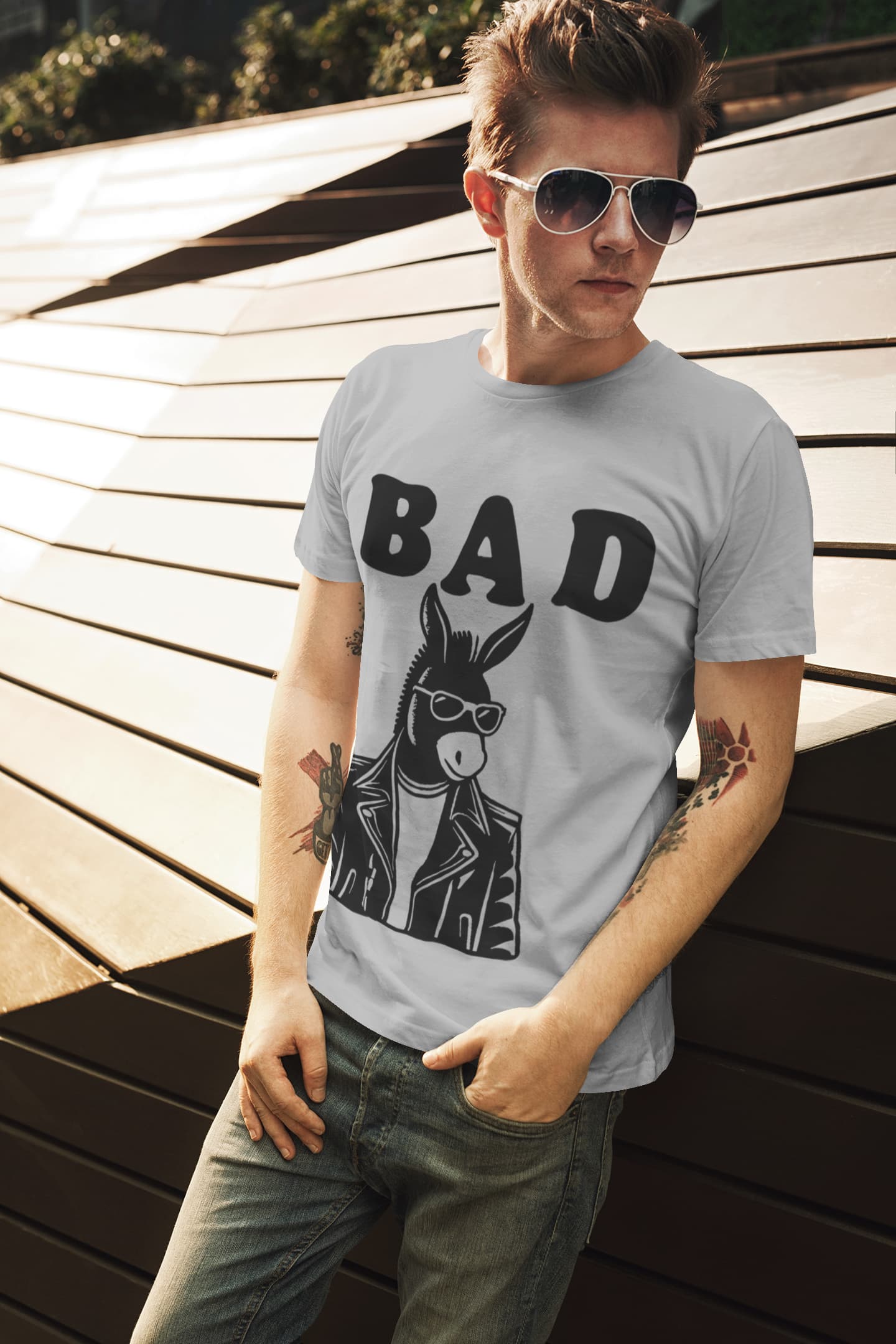 Men's Melange Grey Round Neck T-shirts