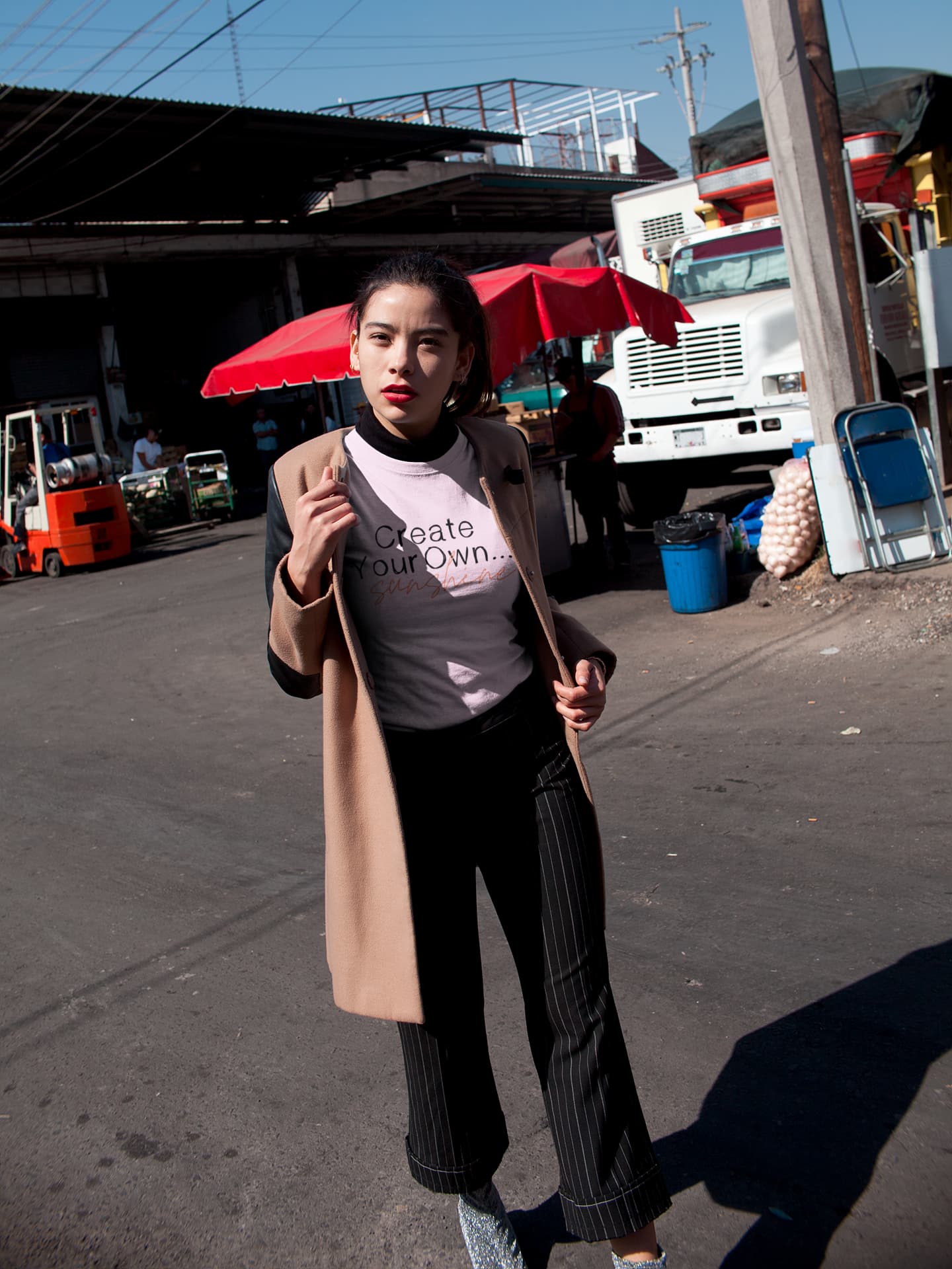 Women's Light Pink Round Neck T-shirts