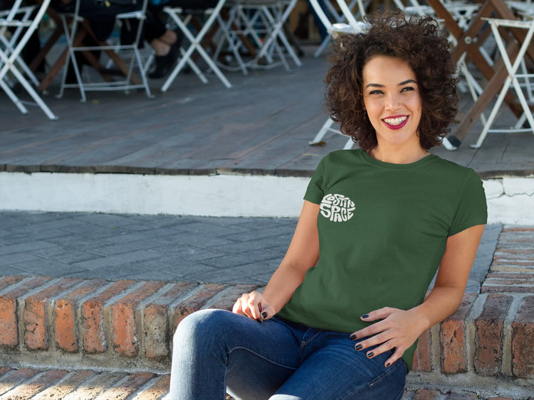 WOMENS OLIVE GREEN ROUNDNECK T-SHIRT