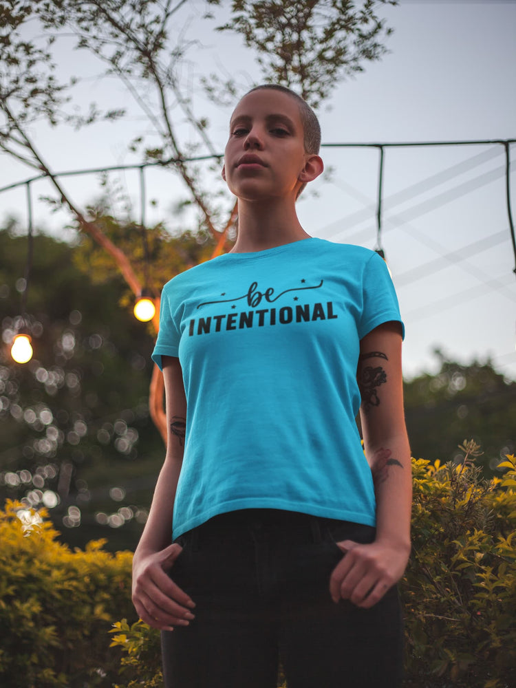 WOMENS SKY BLUE ROUNDNECK T-SHIRT