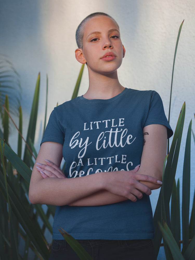 WOMENS NAVY BLUE ROUNDNECK T-SHIRT