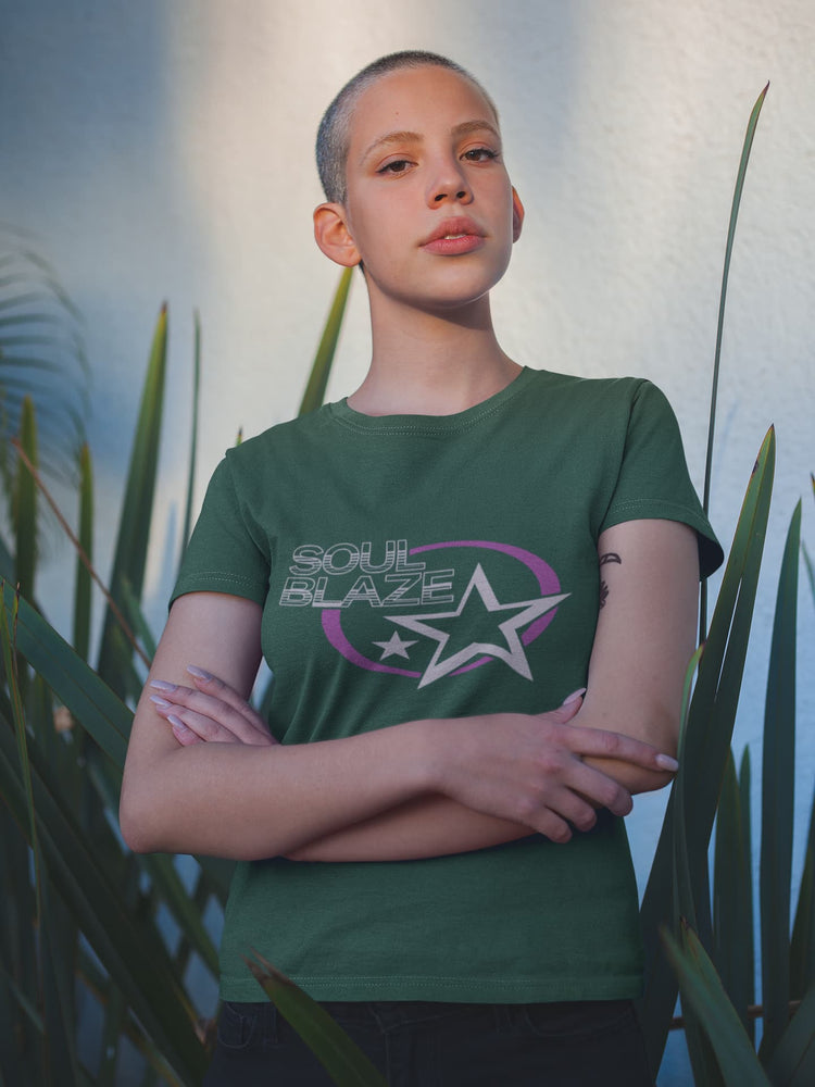 WOMENS OLIVE GREEN ROUNDNECK T-SHIRT