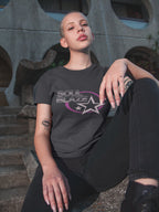 WOMENS BLACK ROUNDNECK T-SHIRT