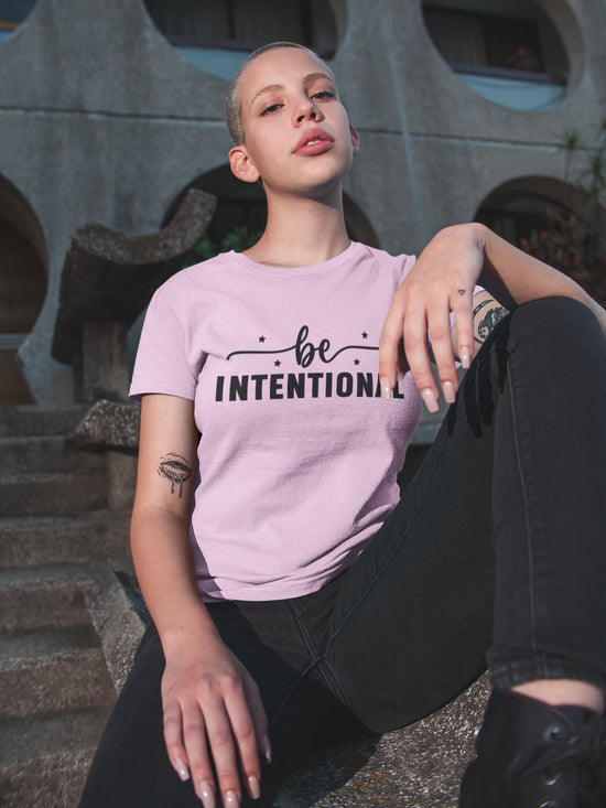 WOMENS LIGHT PINK ROUNDNECK T-SHIRT