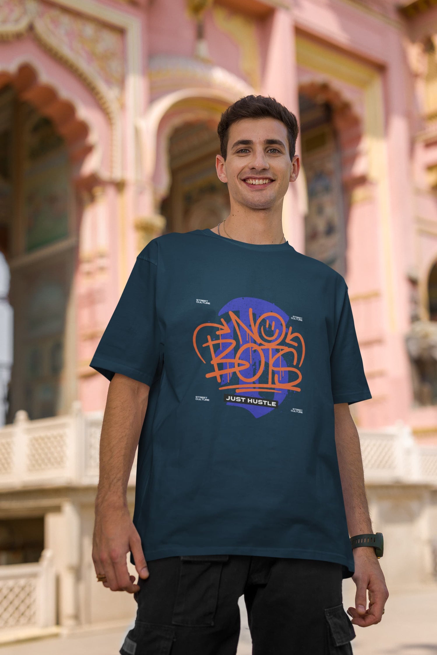 MENS NAVY BLUE OVERSIZED T-SHIRT