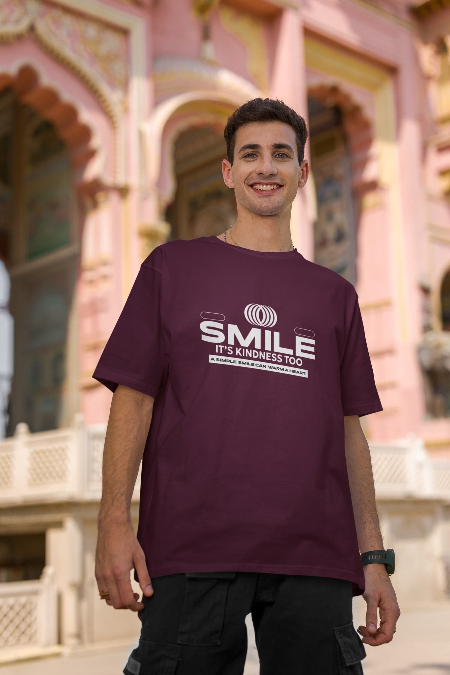 UNISEX BURGUNDY OVERSIZED T-SHIRT 