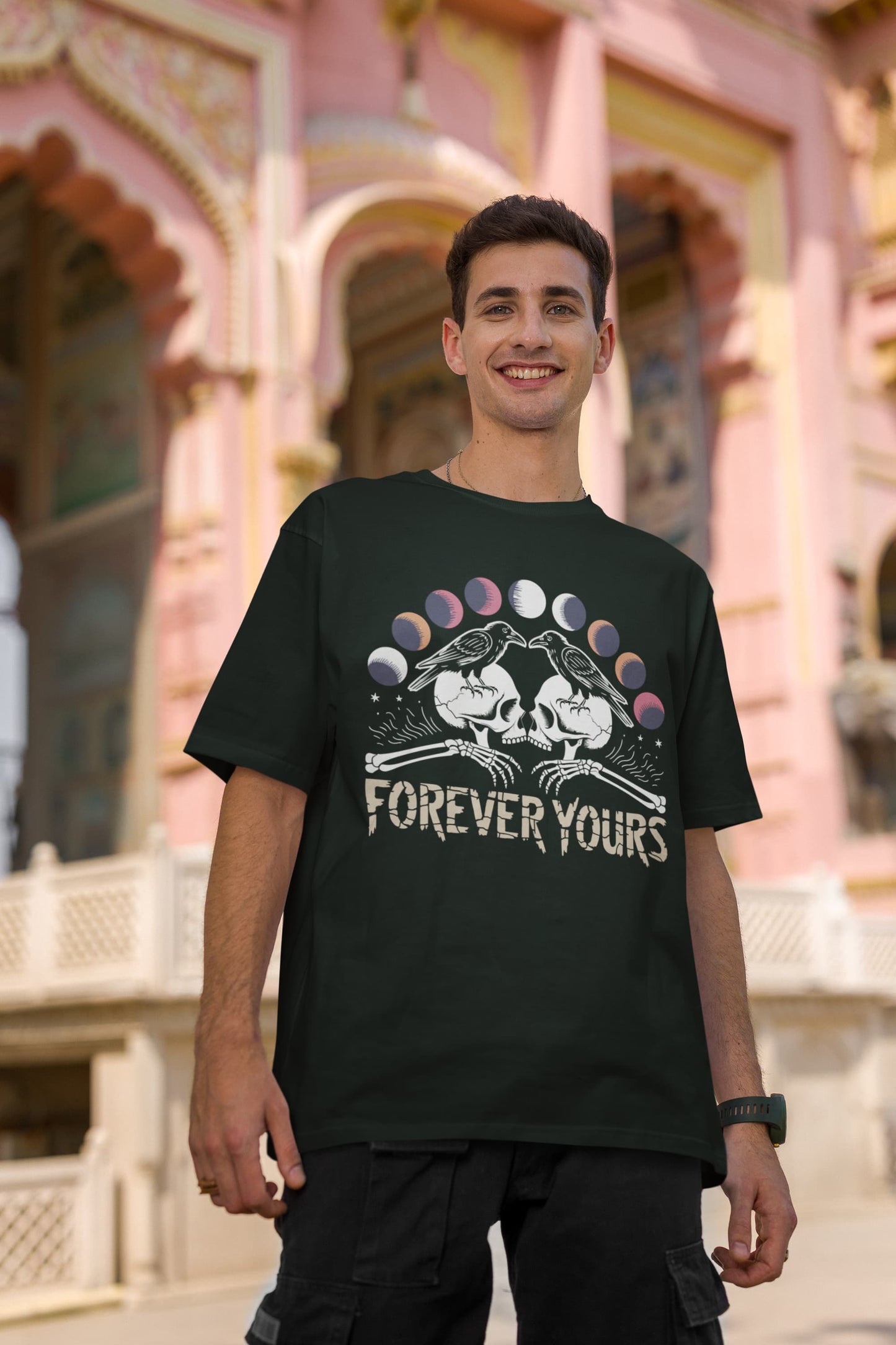 Men’s Bottle Green Oversized Round Neck T-shirts