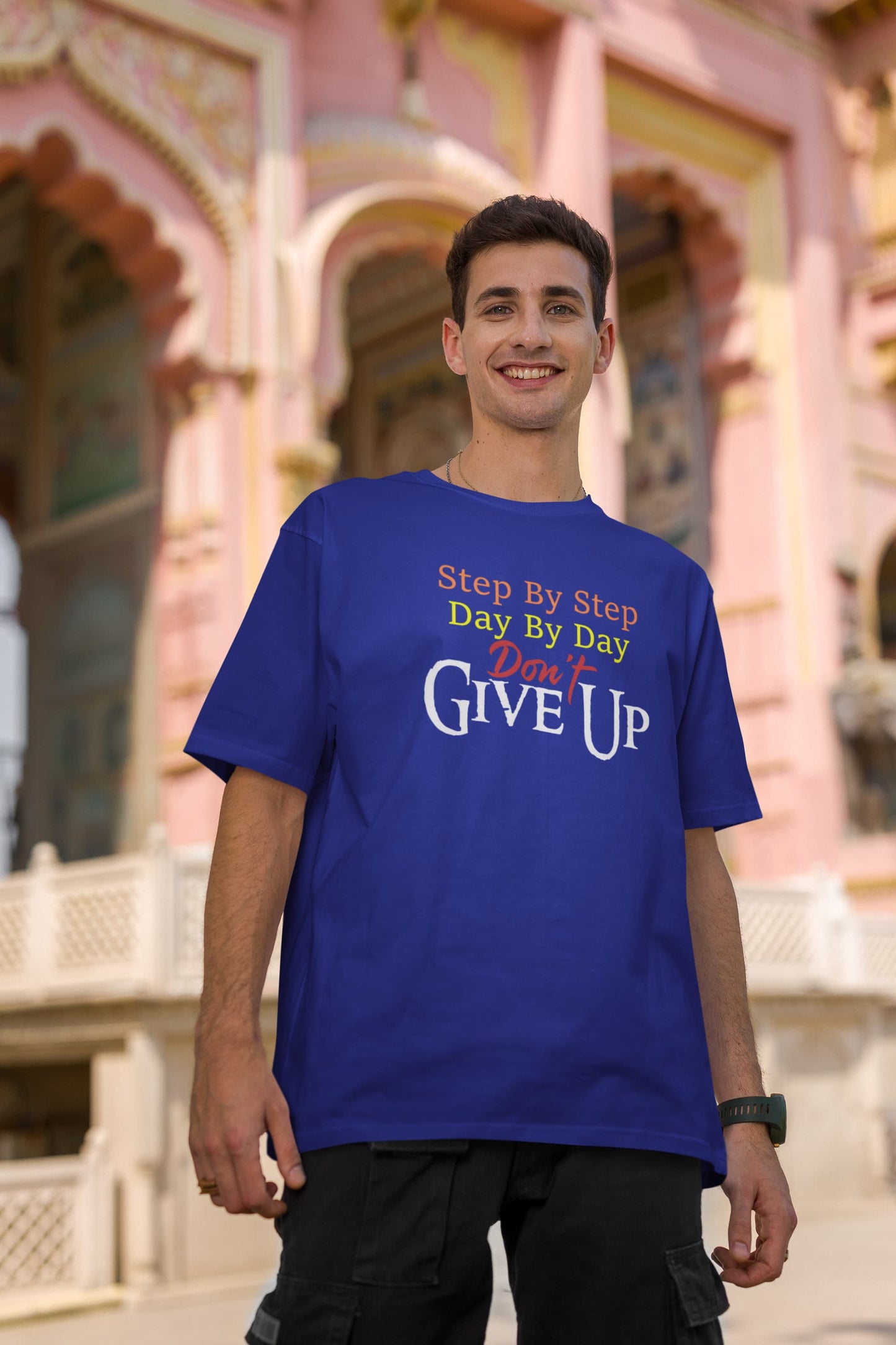 MENS ROYAL BLUE OVERSIZED ROUNDNECK T-SHIRT