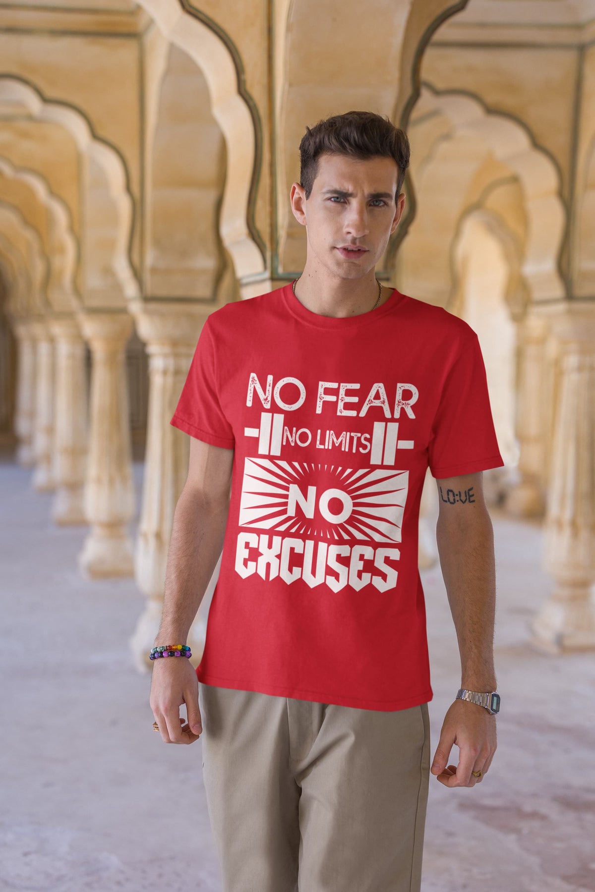 Karavirs® Crusader Red graphic tee for men India