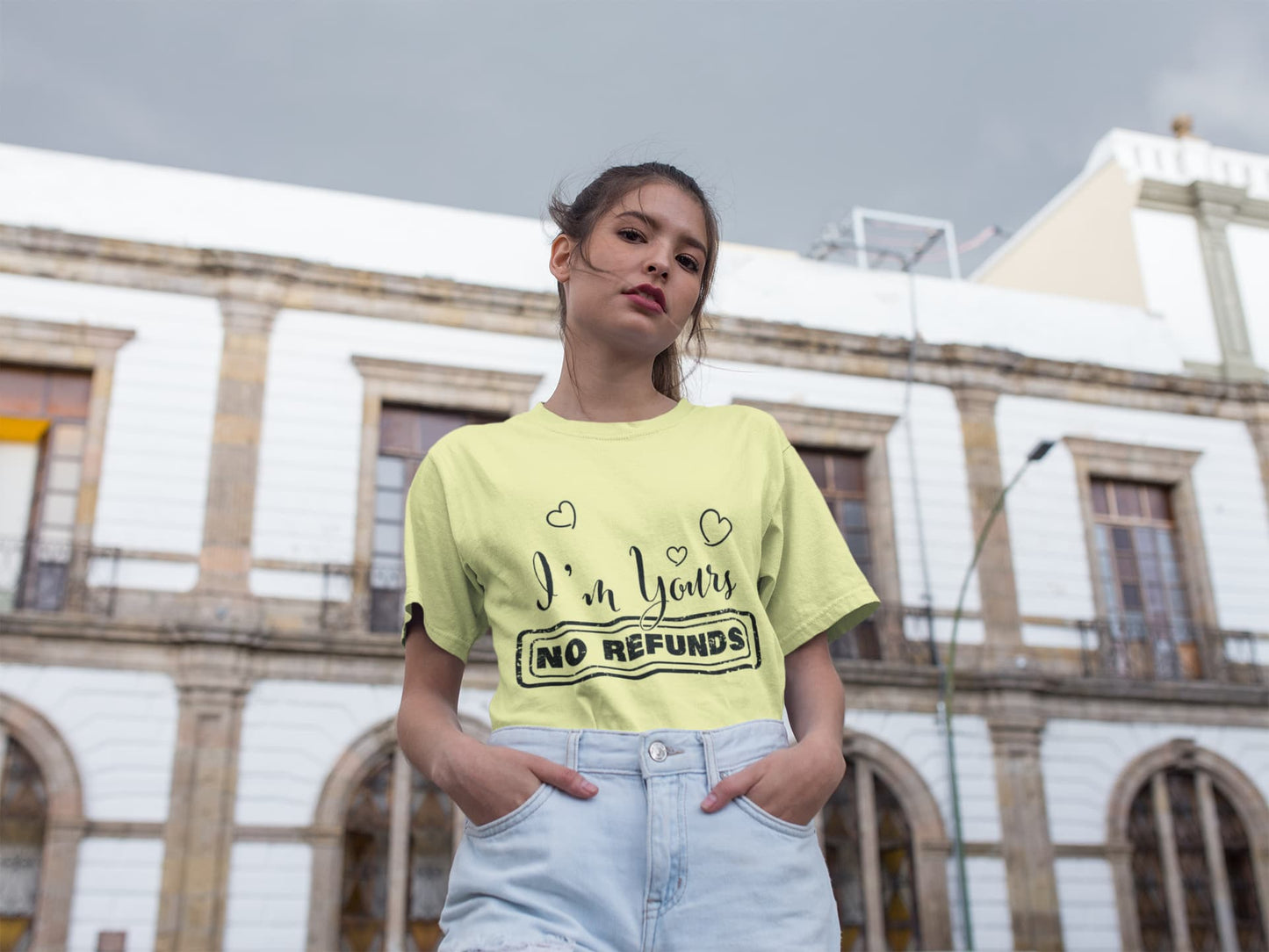Women's Butter Yellow Round Neck T-shirts