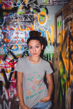 Women's Melange Grey Roundneck T-shirt