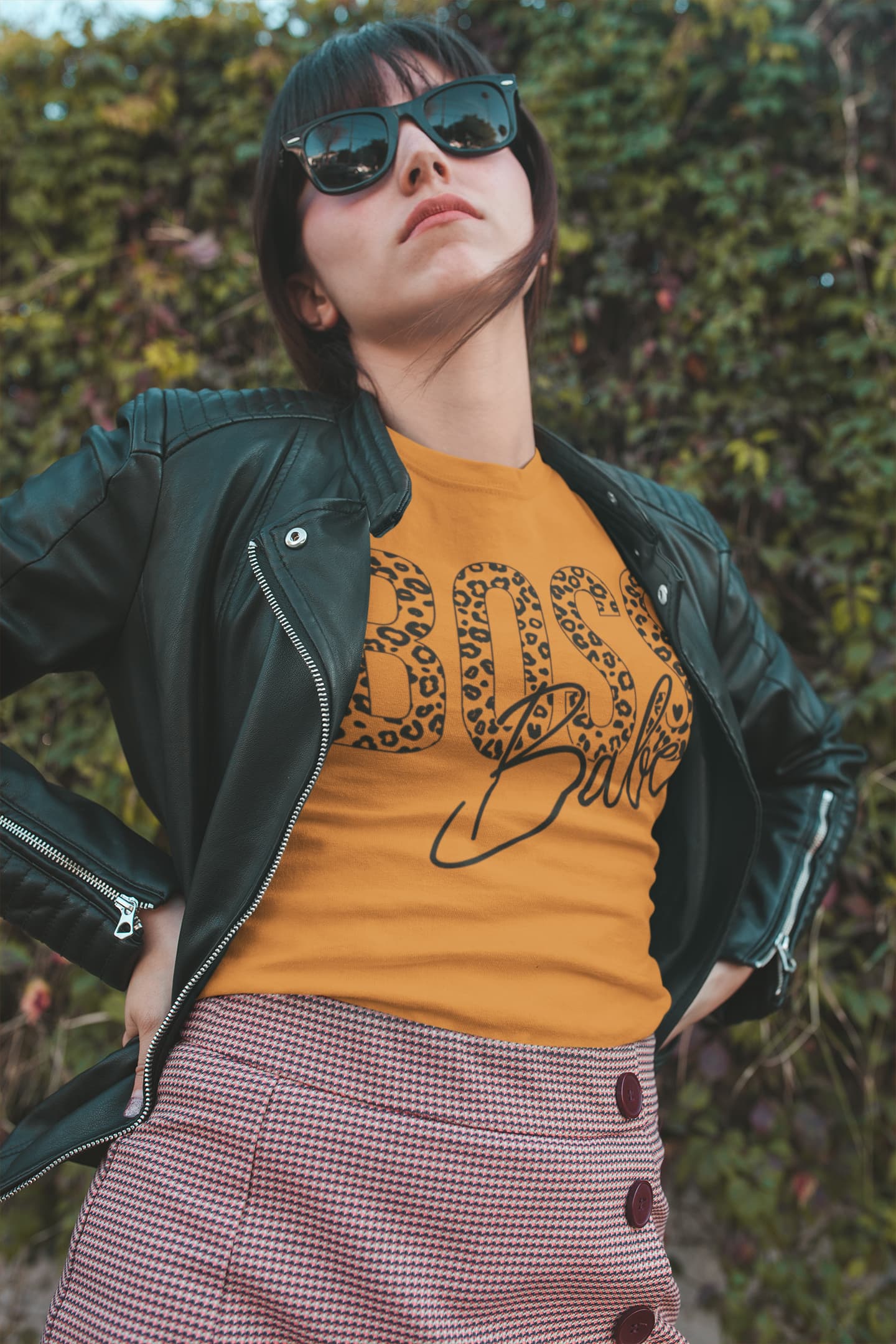 Women's Orange Round Neck T-shirts