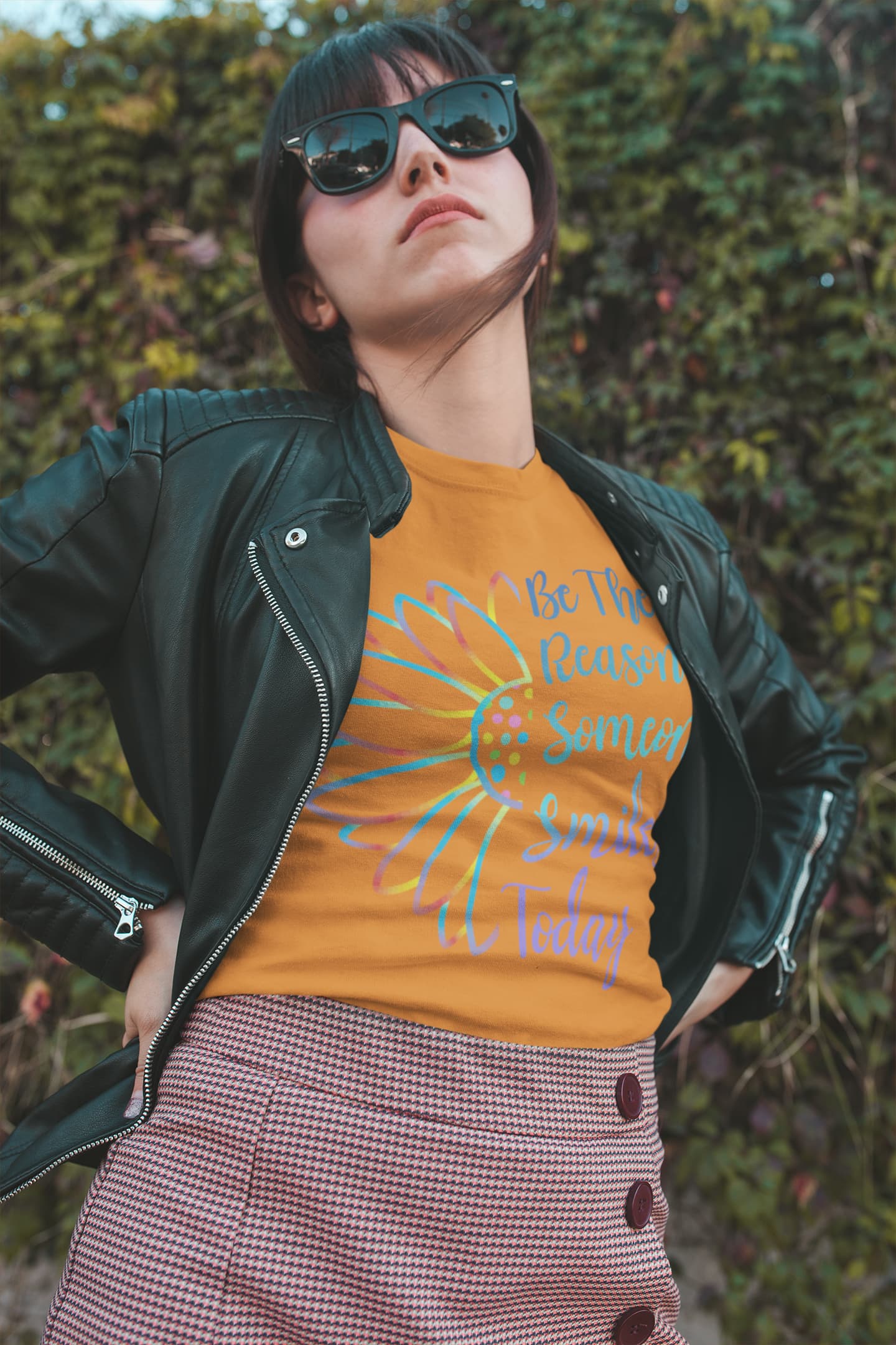 Women's Orange Round Neck T-shirts