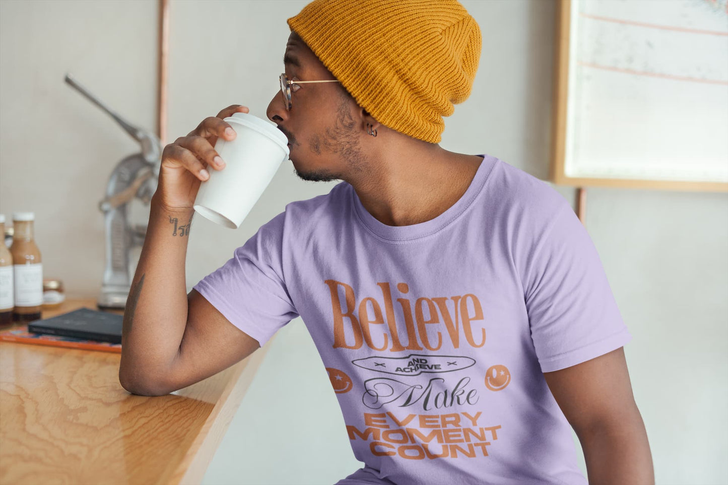 Men's Iris Lavender Round Neck T-shirts