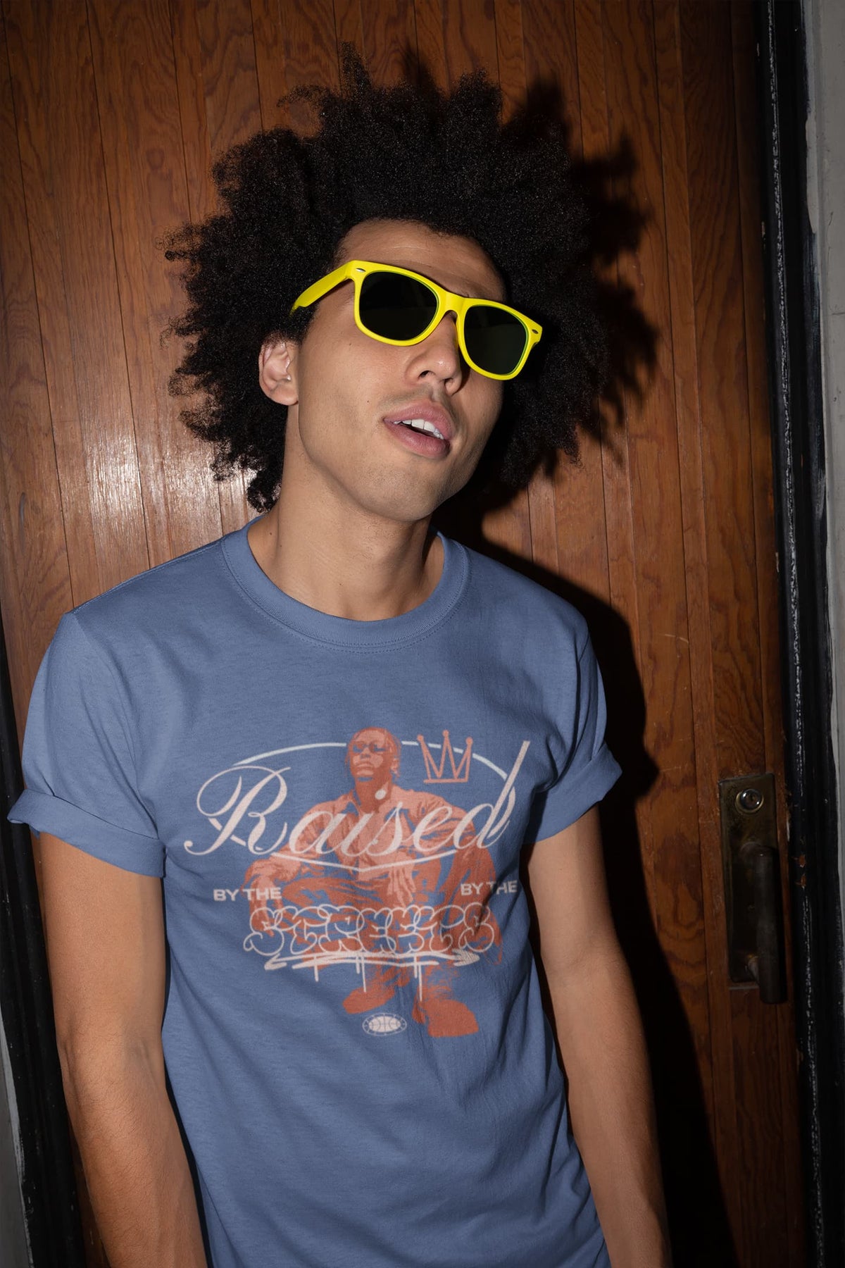 Karavirs® Elevated Smoke Blue graphic tee for men India