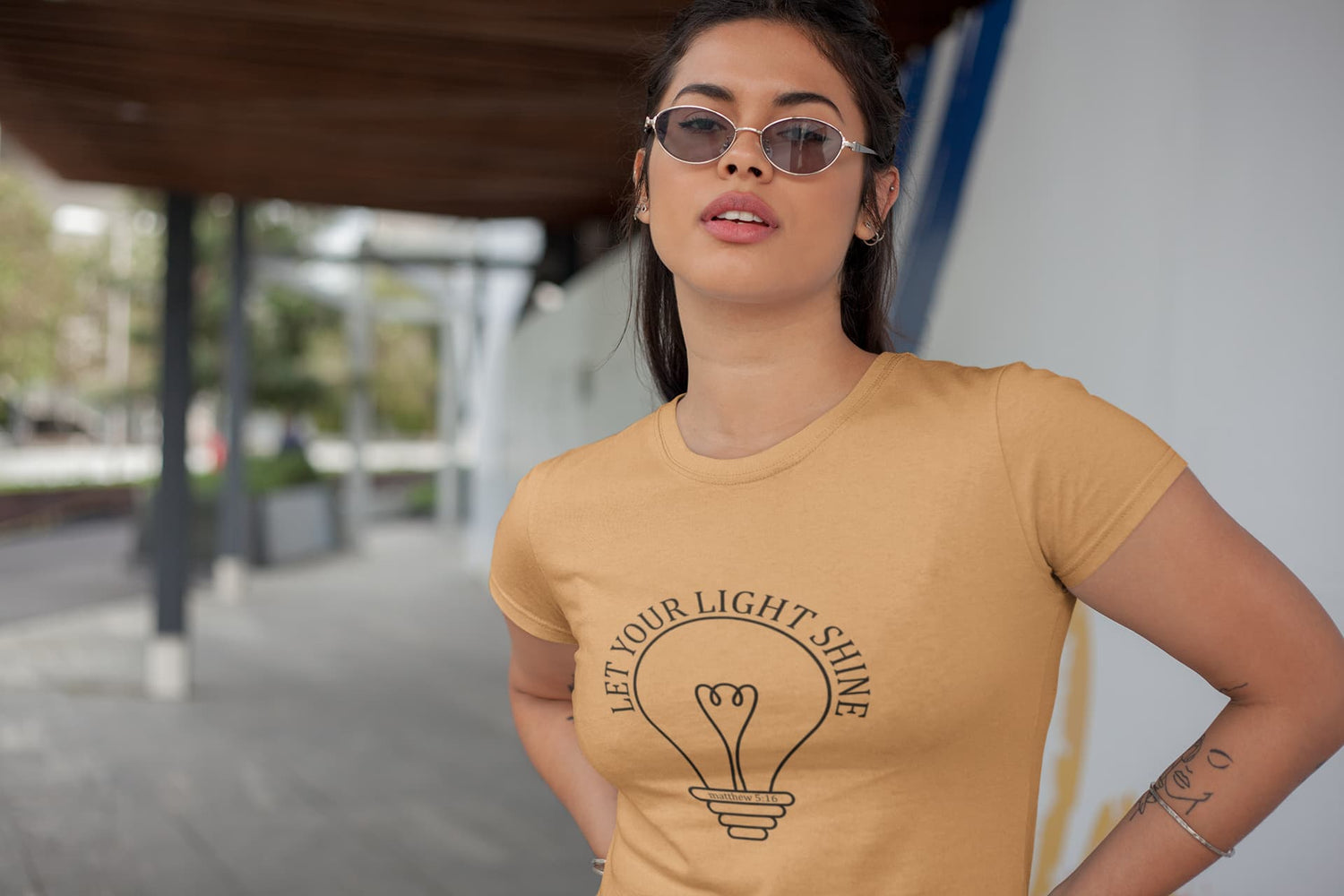 WOMENS MUSTARD YELLOW ROUNDNECK T-SHIRT