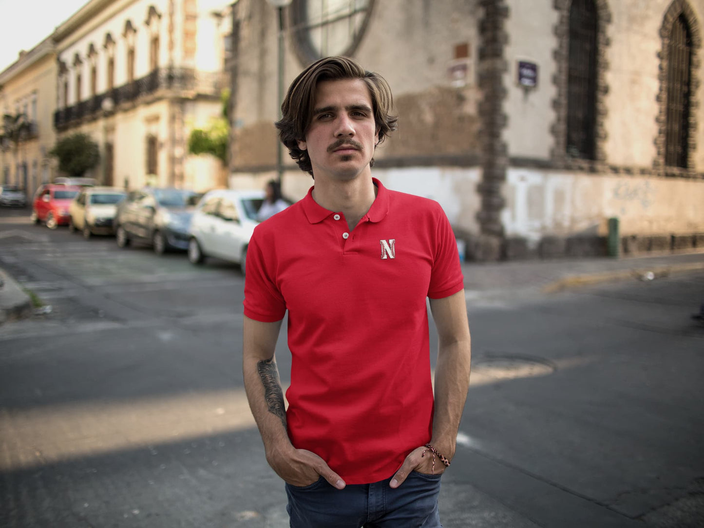 MENS RED POLO T-SHIRT