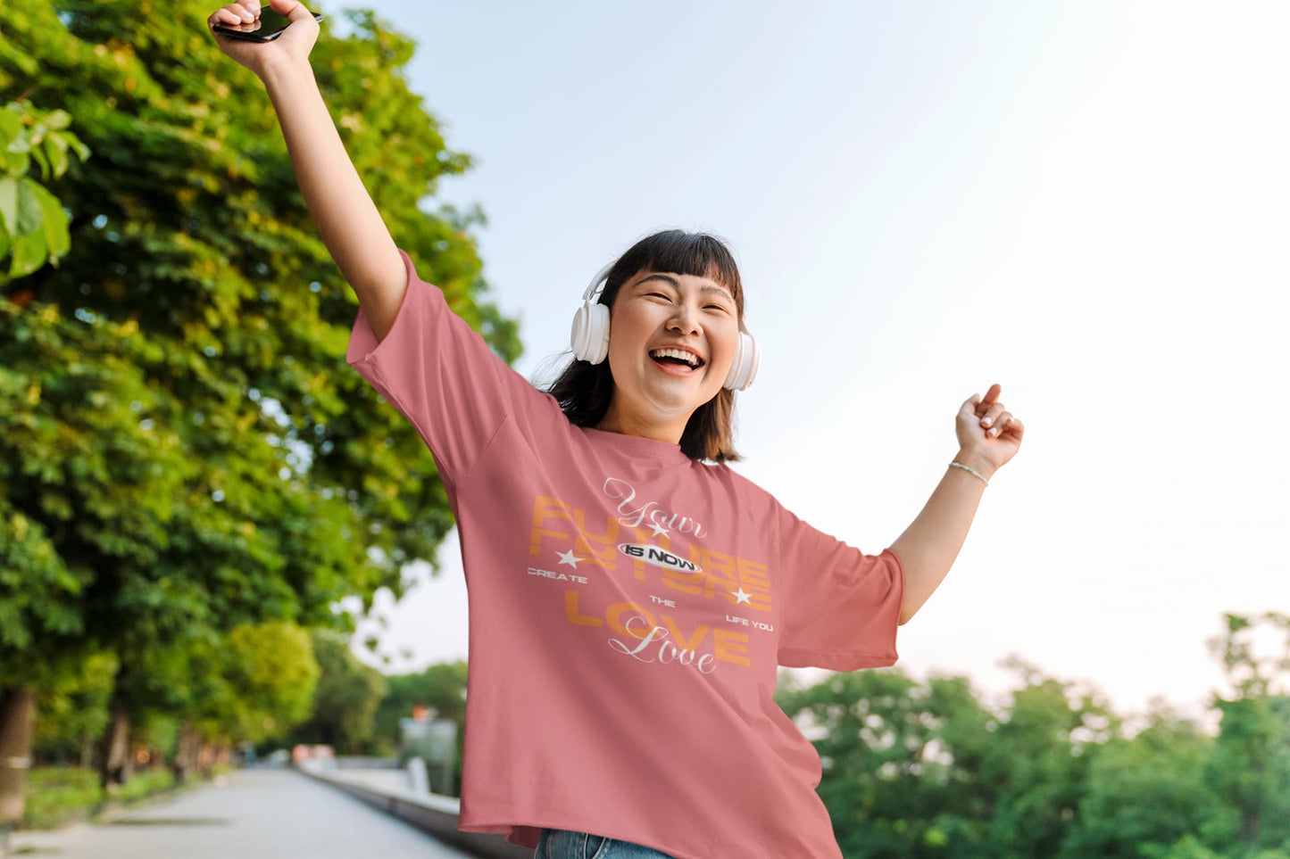 Men's Dusty Rose Oversized Round Neck T-shirts