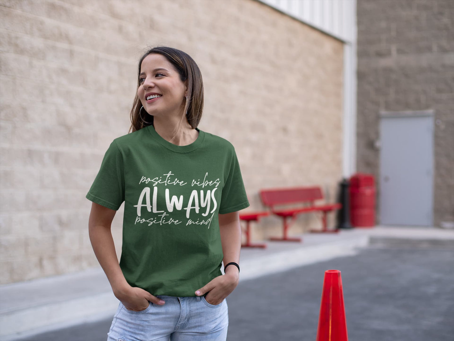 Women's Olive Green Roundneck T-shirt