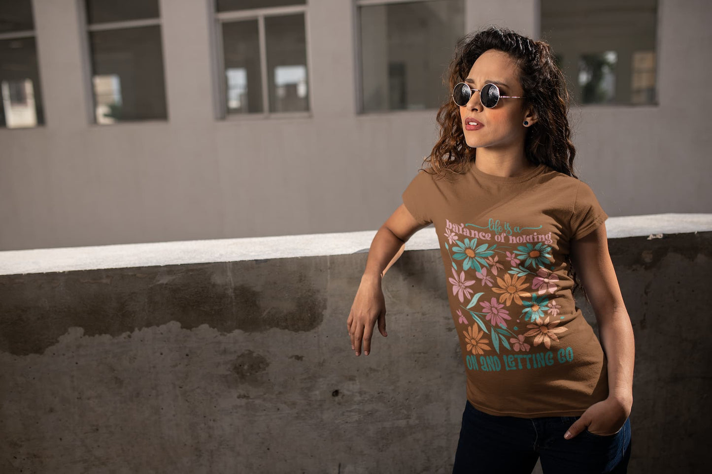 Women's Coffee Brown Roundneck T-shirt