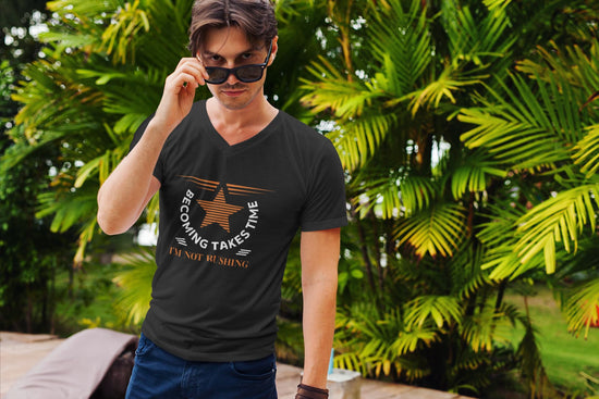 MENS BLACK VNECK T-SHIRT 