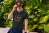 MENS BLACK VNECK T-SHIRT 