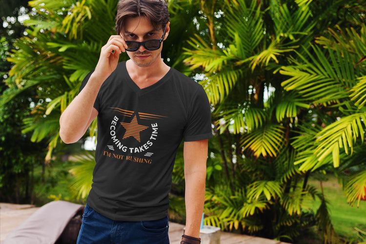 MENS BLACK VNECK T-SHIRT 